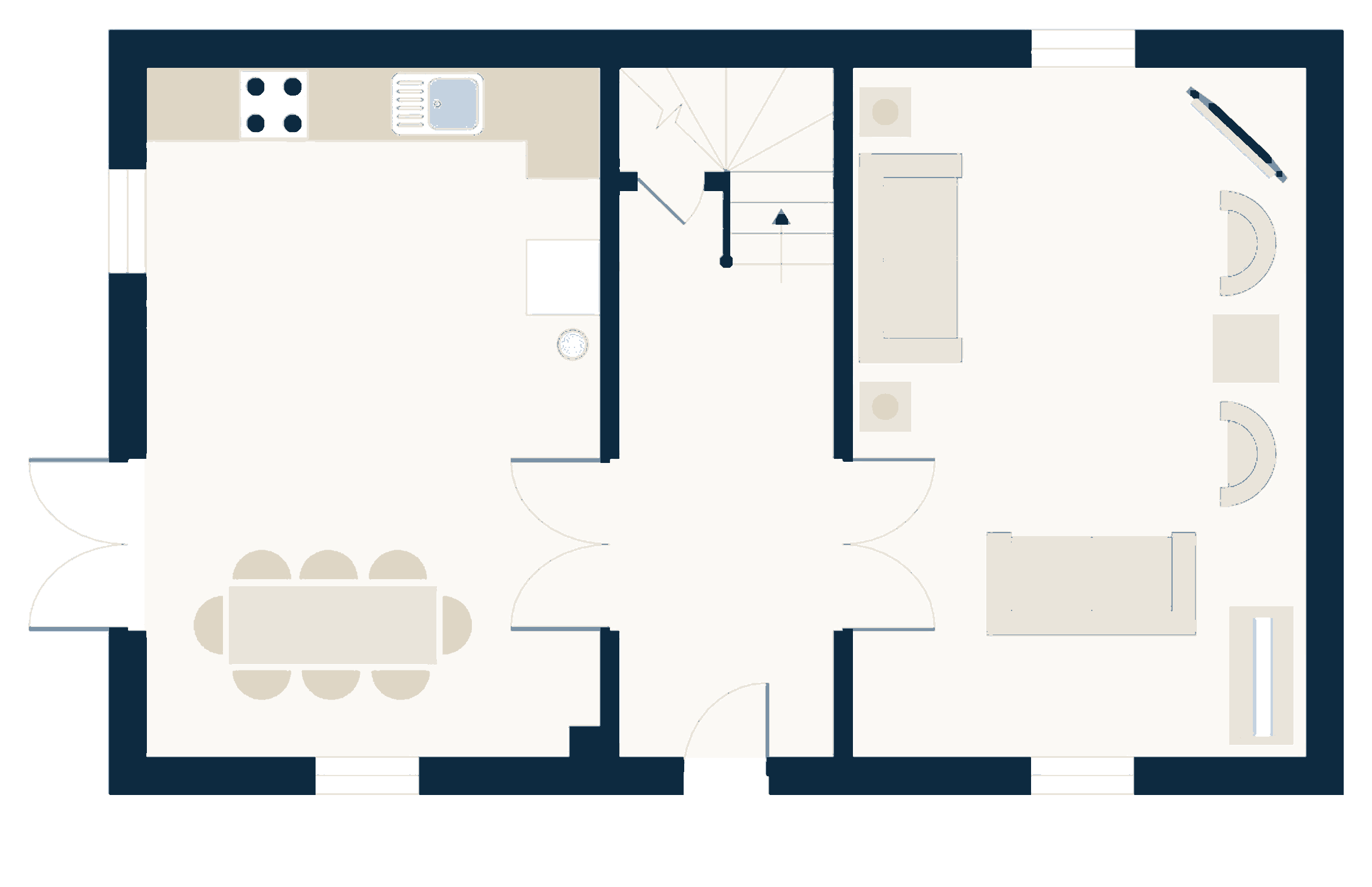 Riber Cottage, ground floor plan