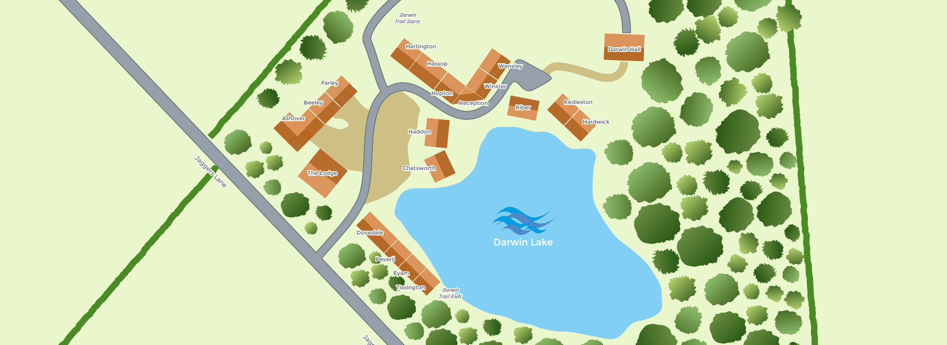 Site map of Darwin Lake Holiday Village, opens Google Maps